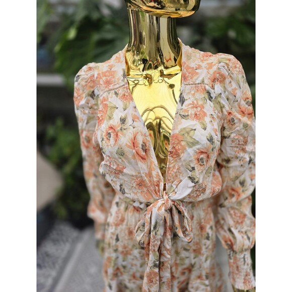 Kivari Dress Size US 6 Everly Tie Front Mini Dress Floral Summer Beach - Picture 3 of 7